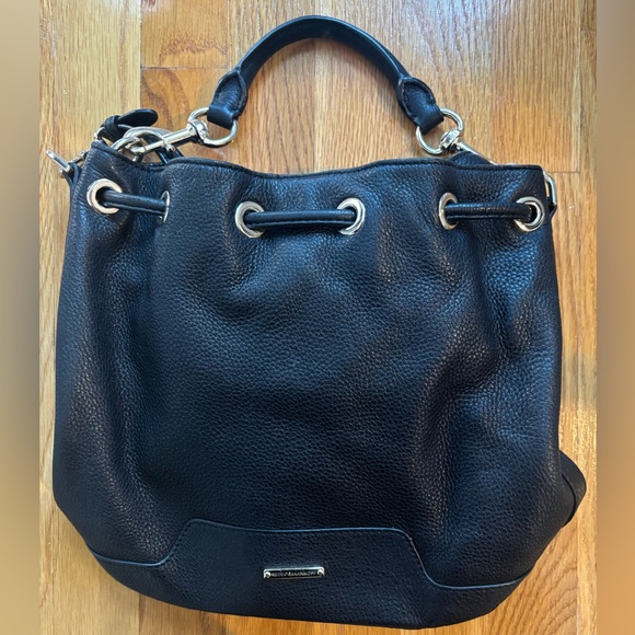 Rebecca Minkoff Black Leather Fiona Bucket Bag - Picture 3 of 9